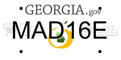 MAD16E Georgia License Plate