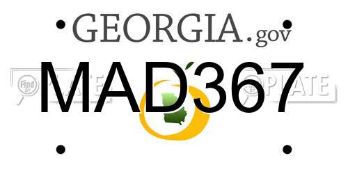 MAD367 Georgia License Plate
