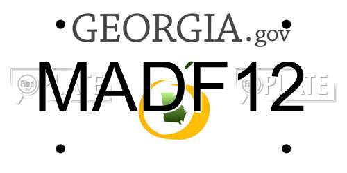 MADF12 Georgia License Plate