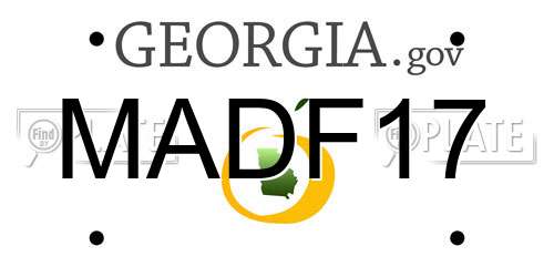 MADF17 Georgia License Plate