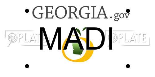 MADI Georgia License Plate