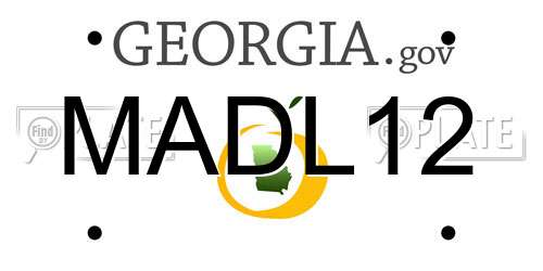 MADL12 Georgia License Plate