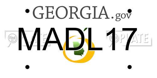 MADL17 Georgia License Plate