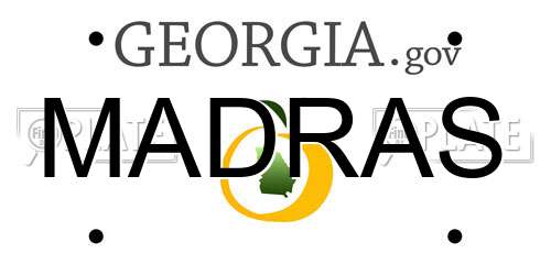 MADRAS Georgia License Plate