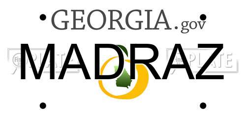 MADRAZ Georgia License Plate