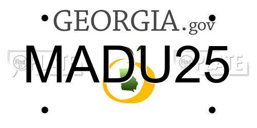 MADU25 Georgia License Plate