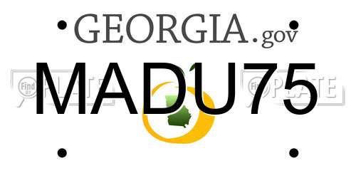 MADU75 Georgia License Plate