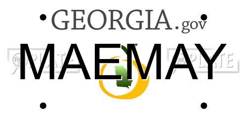 MAEMAY Georgia License Plate