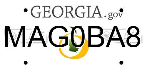 MAG0BA8 Georgia License Plate