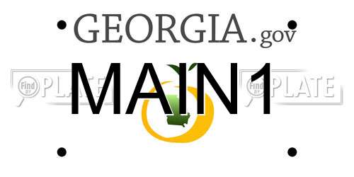 MAIN1 Georgia License Plate