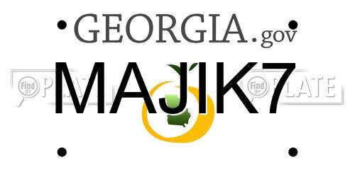 MAJIK7 Georgia License Plate