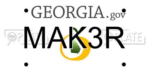 MAK3R Georgia License Plate