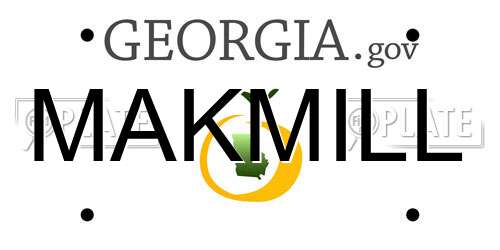 MAKMILL Georgia License Plate