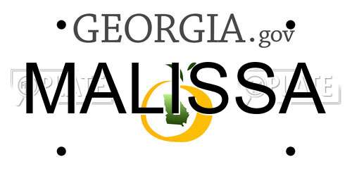 MALISSA Georgia License Plate
