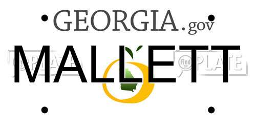 MALLETT Georgia License Plate