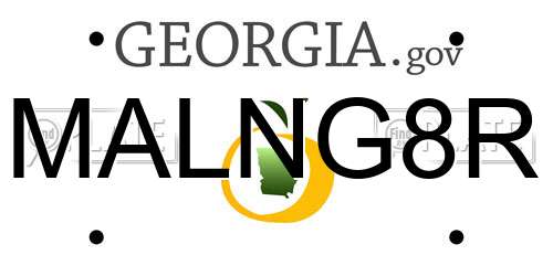 MALNG8R Georgia License Plate