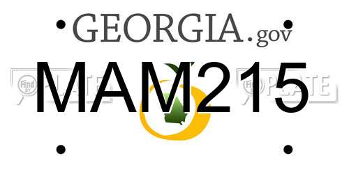 MAM215 Georgia License Plate