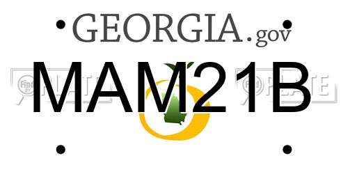 MAM21B Georgia License Plate