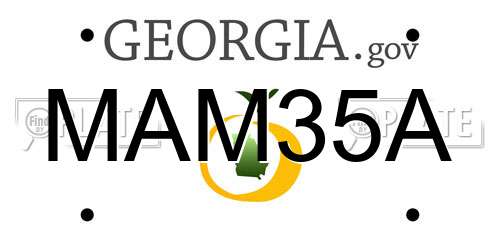 MAM35A Georgia License Plate