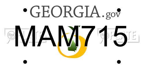 MAM715 Georgia License Plate