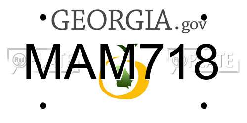 MAM718 Georgia License Plate