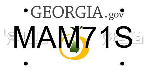 MAM71S Georgia License Plate