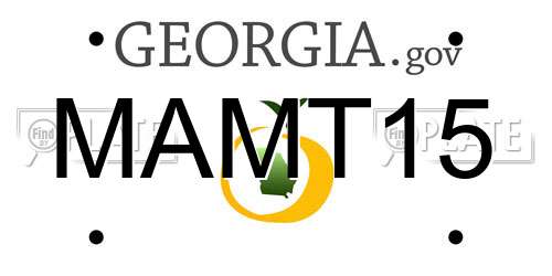 MAMT15 Georgia License Plate