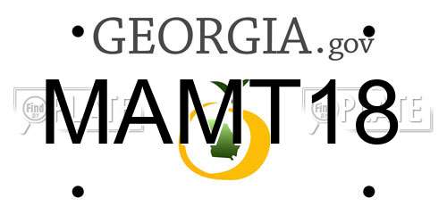 MAMT18 Georgia License Plate