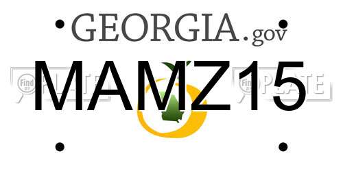 MAMZ15 Georgia License Plate