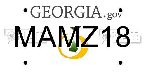 MAMZ18 Georgia License Plate