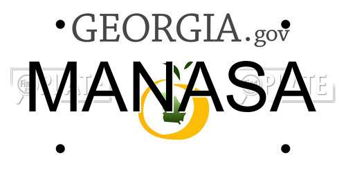 MANASA Georgia License Plate