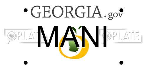 MANI Georgia License Plate