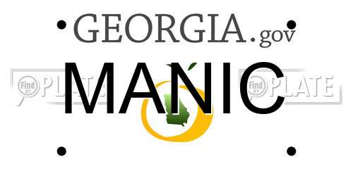 MANIC Georgia License Plate