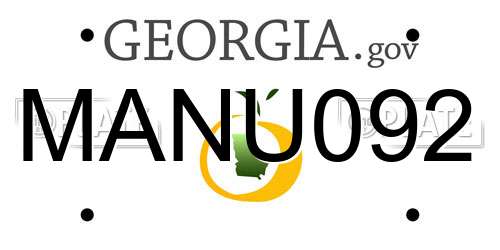 MANU092 Georgia License Plate