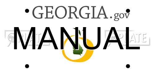 MANUAL Georgia License Plate