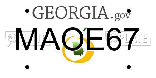 MAOE67 Georgia License Plate