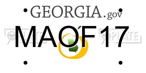 MAOF17 Georgia License Plate