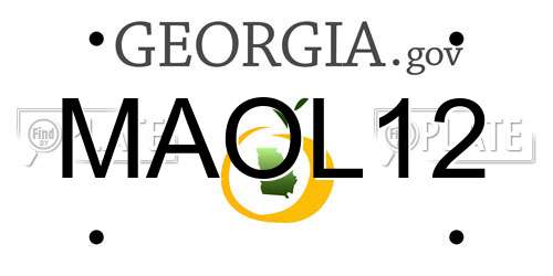 MAOL12 Georgia License Plate
