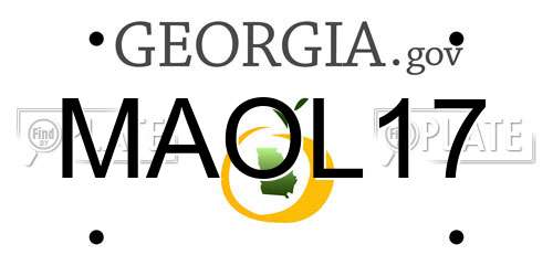 MAOL17 Georgia License Plate