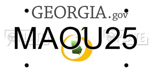 MAOU25 Georgia License Plate