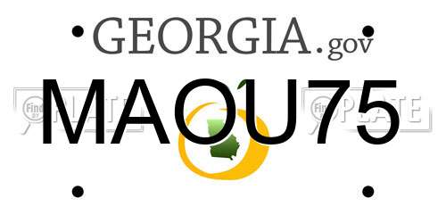 MAOU75 Georgia License Plate