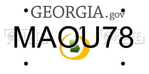 MAOU78 Georgia License Plate