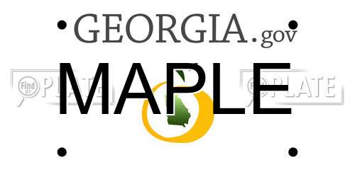 MAPLE Georgia License Plate