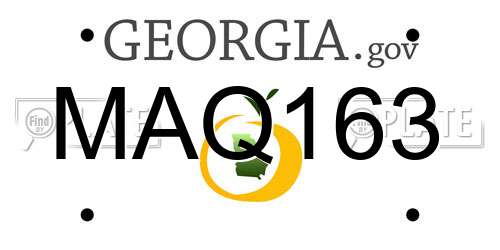 MAQ163 Georgia License Plate
