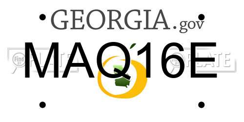 MAQ16E Georgia License Plate