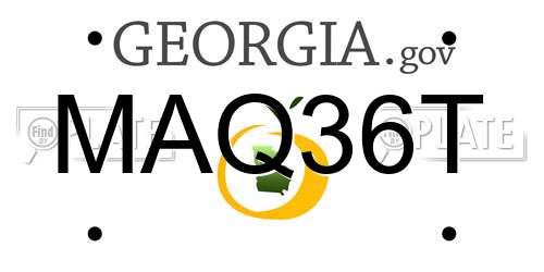 MAQ36T Georgia License Plate