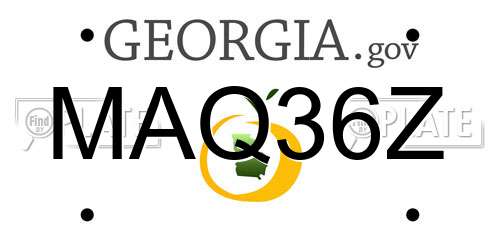MAQ36Z Georgia License Plate