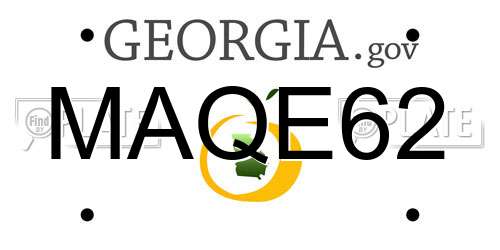 MAQE62 Georgia License Plate