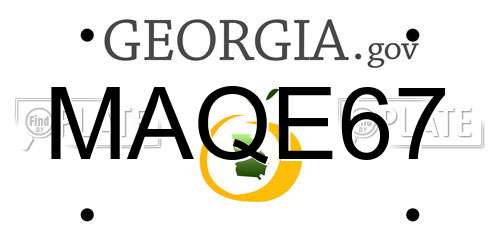 MAQE67 Georgia License Plate