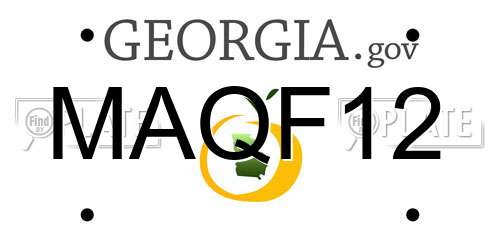 MAQF12 Georgia License Plate